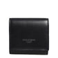 Dolce & Gabbana Black Calfskin Leather Logo Print Bifold CoinPurse Wallet