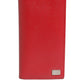 Dolce & Gabbana Red Dauphine Leather ID Men Card Holder Bifold Wallet
