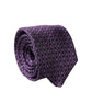 Dolce & Gabbana Purple Patterned 100% Silk Adjustable Men Necktie Tie