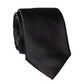 Dolce & Gabbana Black Solid 100% Silk Adjustable Men Tied Necktie Tie