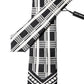 Dolce & Gabbana Black White Abstract Silk Adjustable Men Tied Necktie Tie