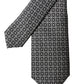 Dolce & Gabbana Black White Patterned Silk Adjustable Men Necktie Tie