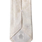 Dolce & Gabbana Off White Floral Silk Adjustable Men Tied Necktie Tie
