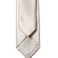 Dolce & Gabbana Off White Satin 100% Silk Adjustable Men Tied Necktie Tie