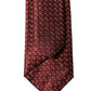 Dolce & Gabbana Burgundy Geometric Silk Adjustable Men Tied Necktie Tie