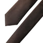 Dolce & Gabbana Brown Solid 100% Silk Adjustable Men Tied Necktie Tie