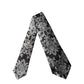 Dolce & Gabbana Black Silver Floral Silk Adjustable Women Necktie Tie