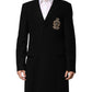Dolce & Gabbana Black Heraldic Patch Single Breasted Jacket