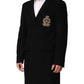 Dolce & Gabbana Black Heraldic Patch Single Breasted Jacket