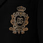 Dolce & Gabbana Black Heraldic Patch Single Breasted Jacket
