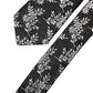 Dolce & Gabbana Black White Floral Silk Adjustable Men Tied Necktie Tie