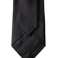 Dolce & Gabbana Black Solid Silk Satin Wide Adjustable Men Necktie Tie