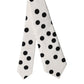 Dolce & Gabbana White Black Polka Dot Silk Adjustable Women Necktie Tie