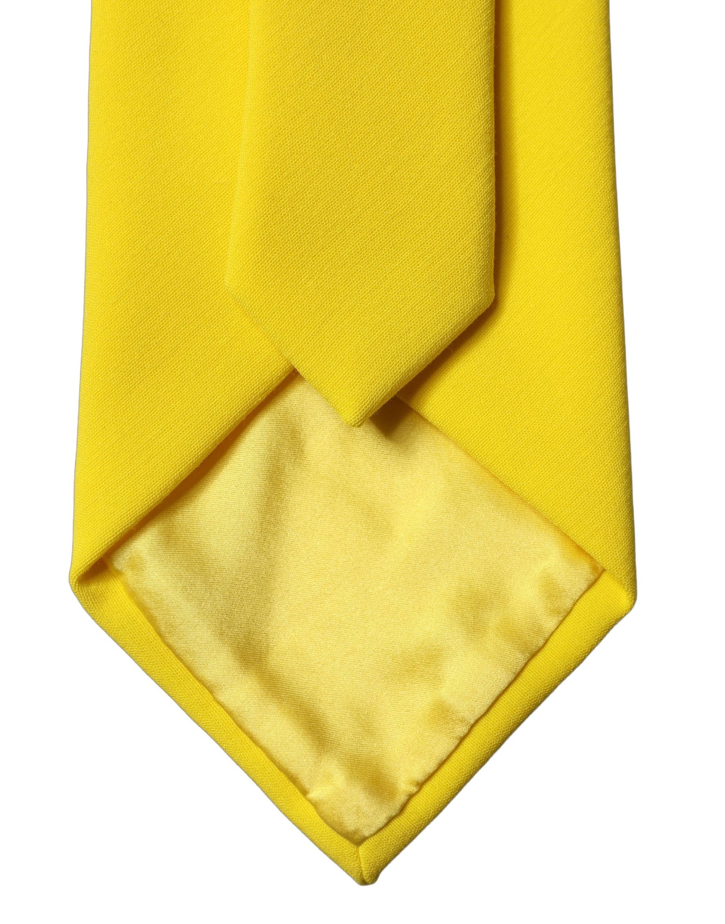 Dolce & Gabbana Yellow Solid Polyester Adjustable Women Tied Necktie Tie