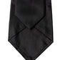 Dolce & Gabbana Black Satin Silk Blend Adjustable Women Tied Necktie Tie