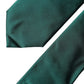 Dolce & Gabbana Dark Green Satin Silk Adjustable Women Tied Necktie Tie