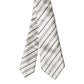 Dolce & Gabbana White Black Stripes Silk Adjustable Women Necktie Tie