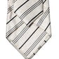 Dolce & Gabbana White Black Stripes Silk Adjustable Women Necktie Tie