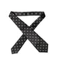 Dolce & Gabbana Black White Geometric Silk Adjustable Women Necktie Tie