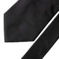 Dolce & Gabbana Black Solid Satin Silk Adjustable Women Necktie Tie