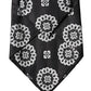 Dolce & Gabbana Black White Floral Silk Adjustable Women Necktie Tie