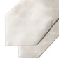 Dolce & Gabbana Off White Geometric Silk Adjustable Women Necktie Tie