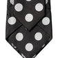 Dolce & Gabbana Black White Polka Dot Silk Adjustable Women Necktie Tie