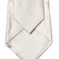 Dolce & Gabbana Off White Solid Silk Adjustable Women Tied Necktie Tie