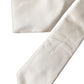 Dolce & Gabbana Off White Solid Silk Adjustable Women Tied Necktie Tie