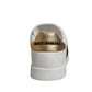 Dolce & Gabbana White Gold Crest Crown Portofino Sneakers Shoes