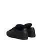 Dolce & Gabbana Black Leather Low Top Portofino Sneakers Shoes