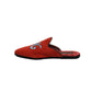 Dolce & Gabbana Red Suede DG King Men House Slipper Shoes