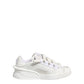 Dolce & Gabbana White Calfskin Leather Low Top Sneakers Shoes