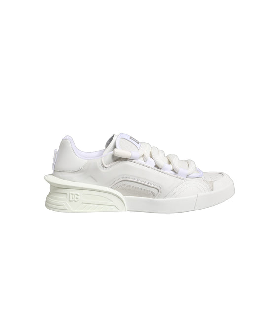 Dolce & Gabbana White Calfskin Leather Low Top Sneakers Shoes
