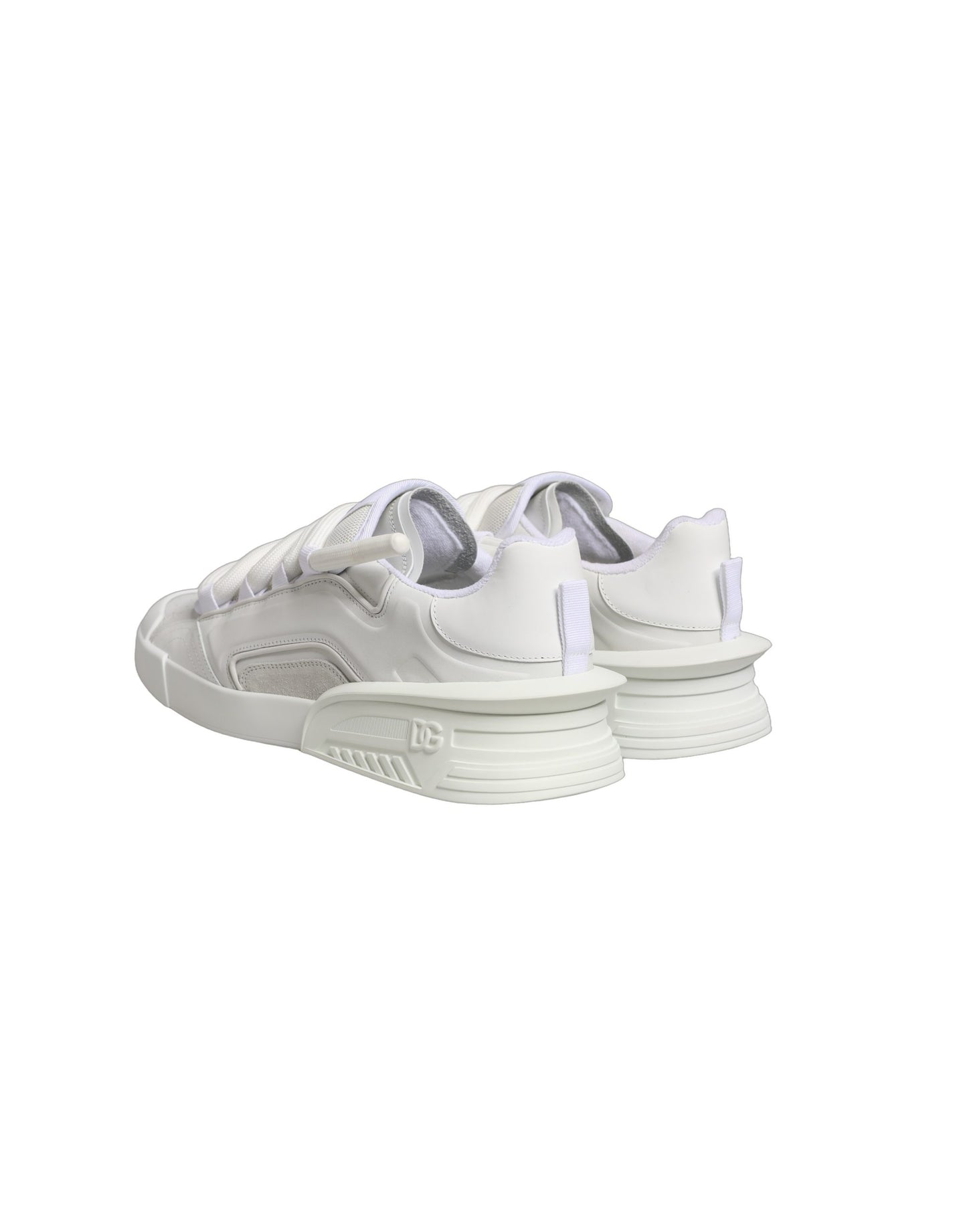 Dolce & Gabbana White Calfskin Leather Low Top Sneakers Shoes