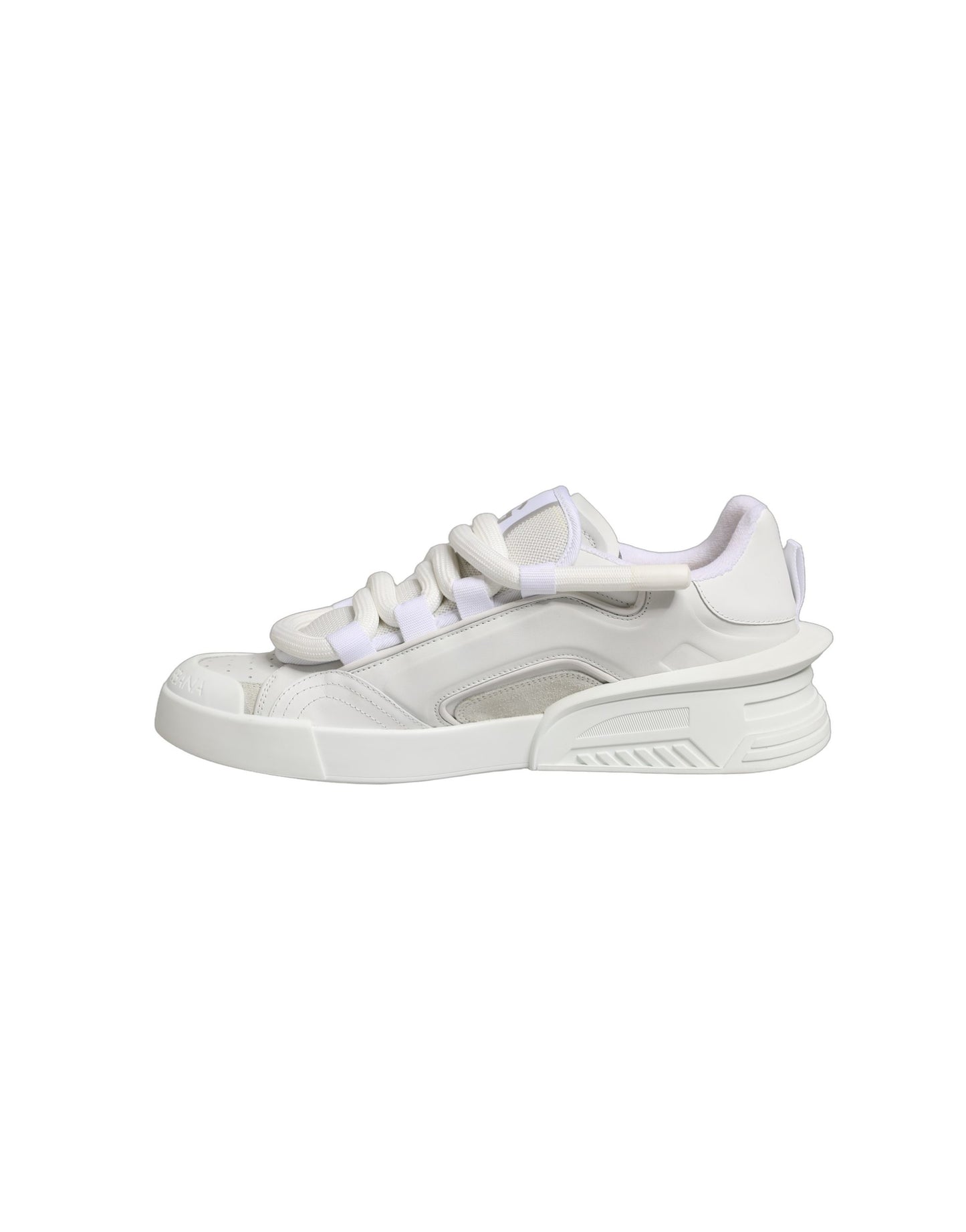 Dolce & Gabbana White Calfskin Leather Low Top Sneakers Shoes