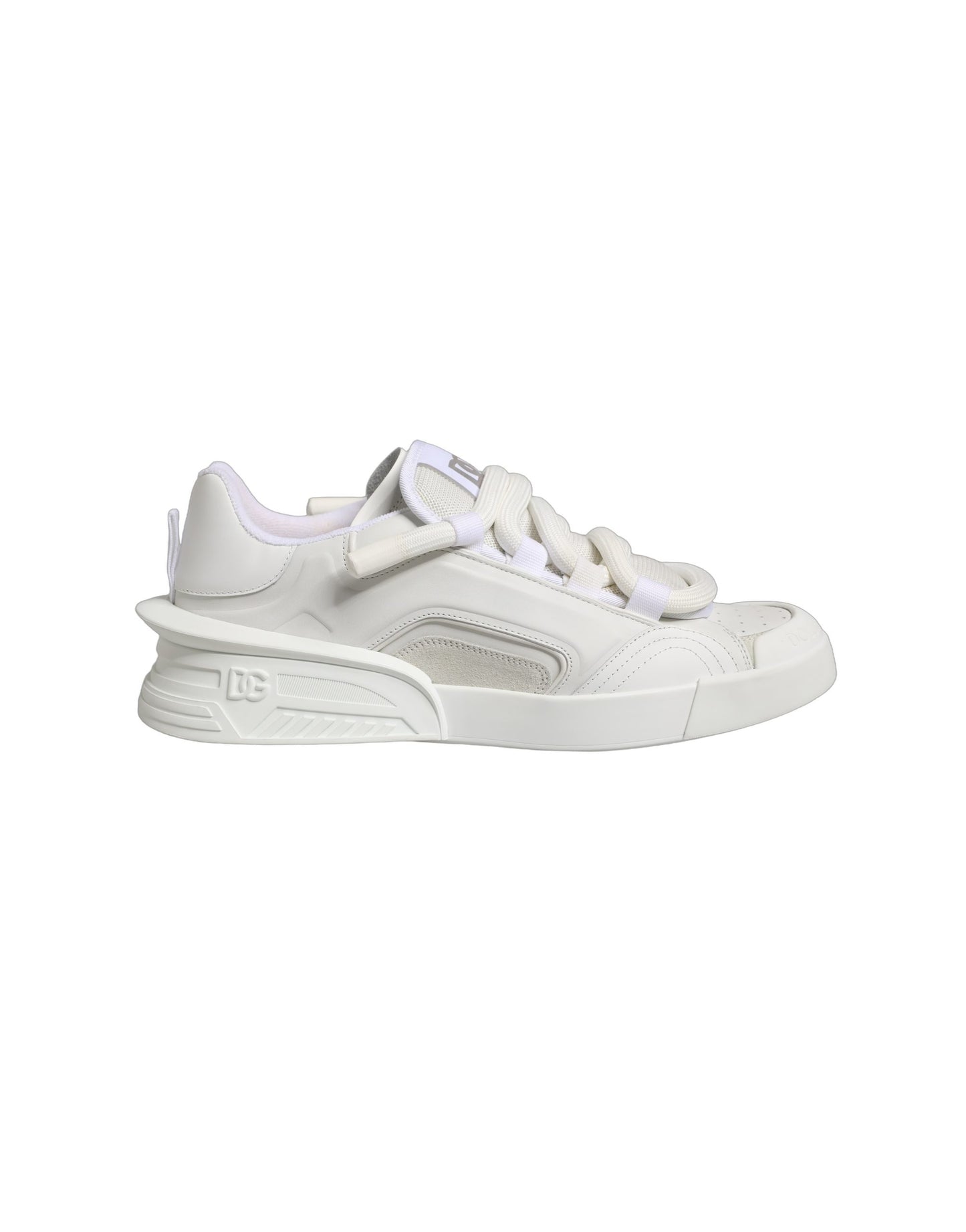 Dolce & Gabbana White Calfskin Leather Low Top Sneakers Shoes