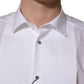 Dolce & Gabbana White Bib Cotton Poplin Dress Formal Shirt