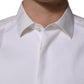 Dolce & Gabbana White Bib Cotton Poplin Dress Formal Shirt