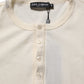 Dolce & Gabbana White Long Sleeves Henley Pullover Sweater