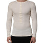 Dolce & Gabbana White Long Sleeves Henley Pullover Sweater