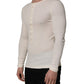 Dolce & Gabbana White Long Sleeves Henley Pullover Sweater