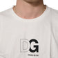 Dolce & Gabbana White DG Logo Crew Neck Short Sleeves T-shirt
