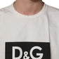 Dolce & Gabbana White Logo Print Cotton Crew Neck Men T-shirt