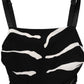 Dolce & Gabbana Black White Zebra Cady Calf Length Dress