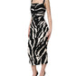 Dolce & Gabbana Black White Zebra Cady Calf Length Dress