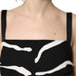 Dolce & Gabbana Black White Zebra Cady Calf Length Dress
