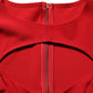 Dolce & Gabbana Red Cut Out Bodycon Long Sleeves Sheath Glove Dress