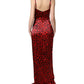 Dolce & Gabbana Red Leopard Draped Sleeveless Maxi Dress