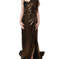 Dolce & Gabbana Bronze Asymmetrical Draping OneShoulder Dress